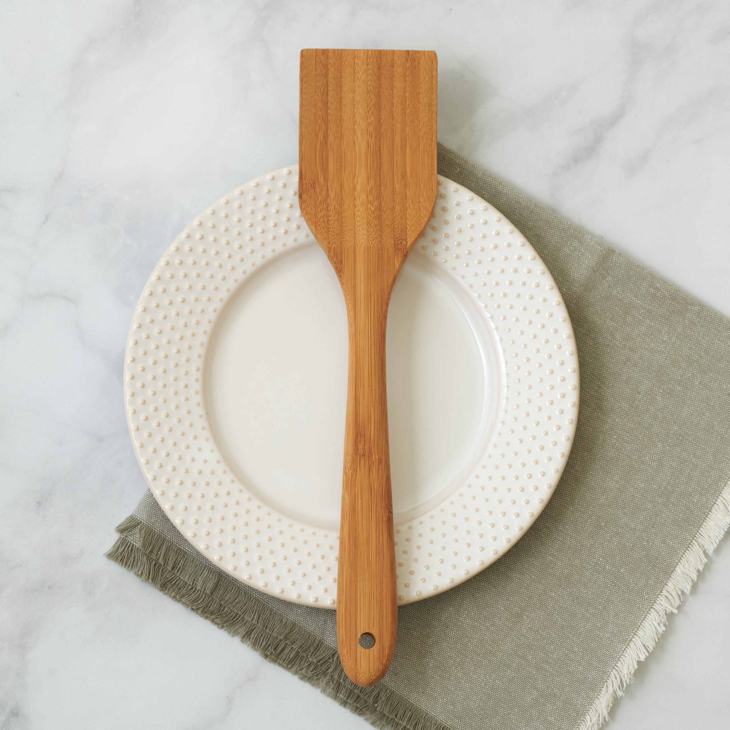 2 spoons and a spatula made from Bamboo! With super cute patterns